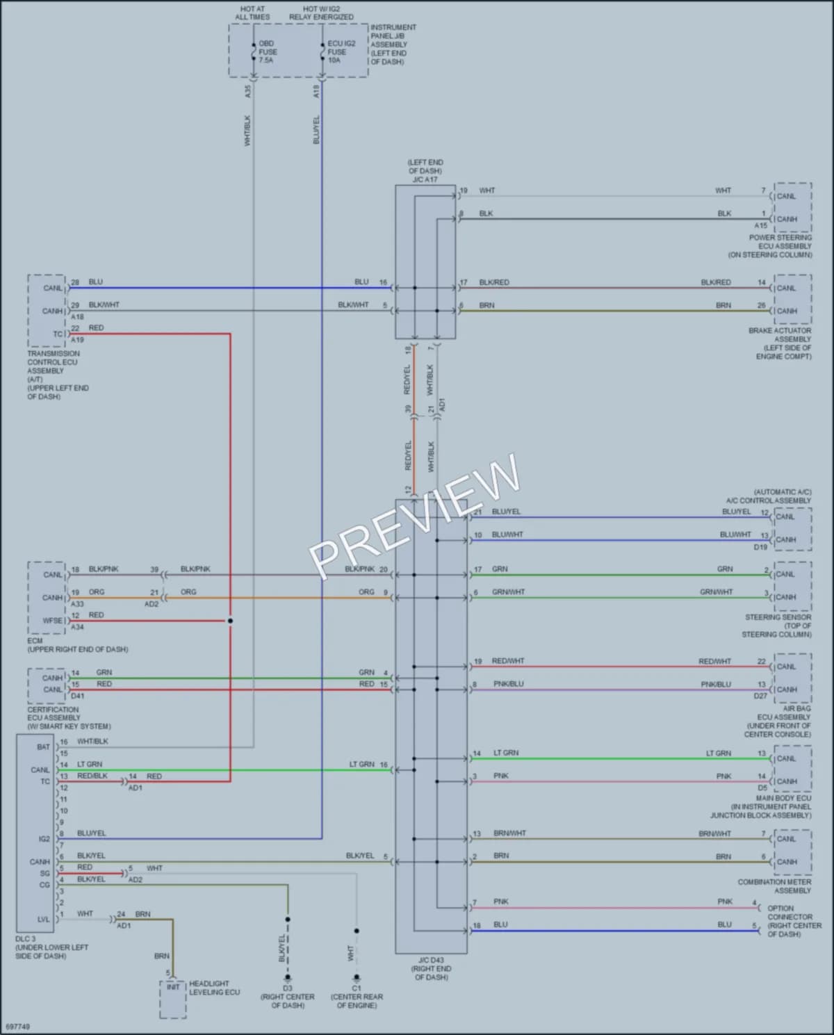 2020 Toyota 86 Computer Data Lines wiring diagram preview