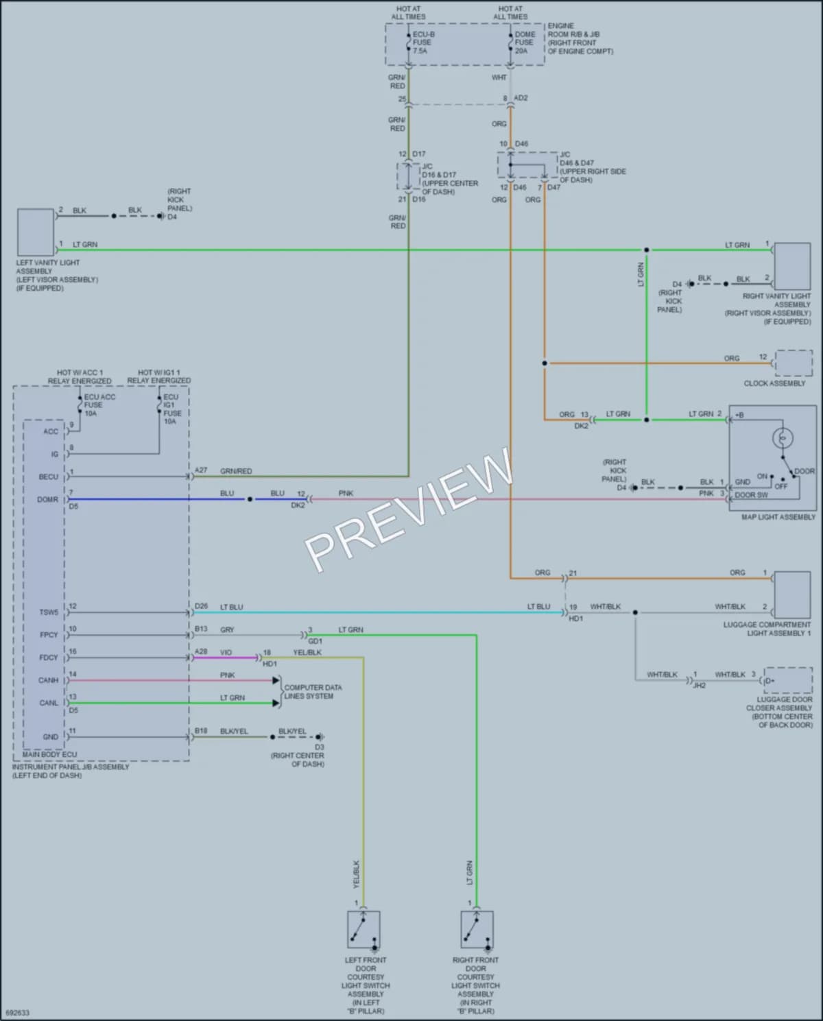 2020 Toyota 86 Interior Lights wiring diagram preview