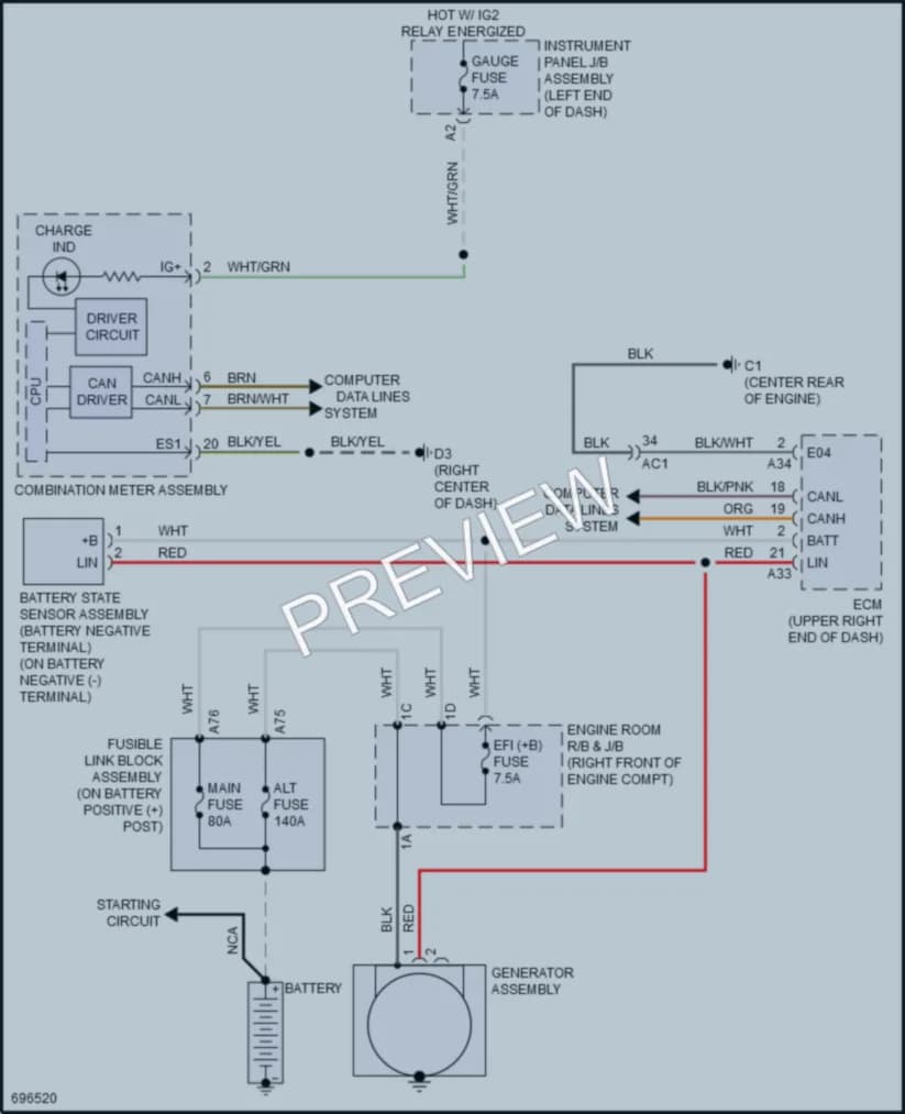 2020 Toyota 86 Starting Charging wiring diagram preview