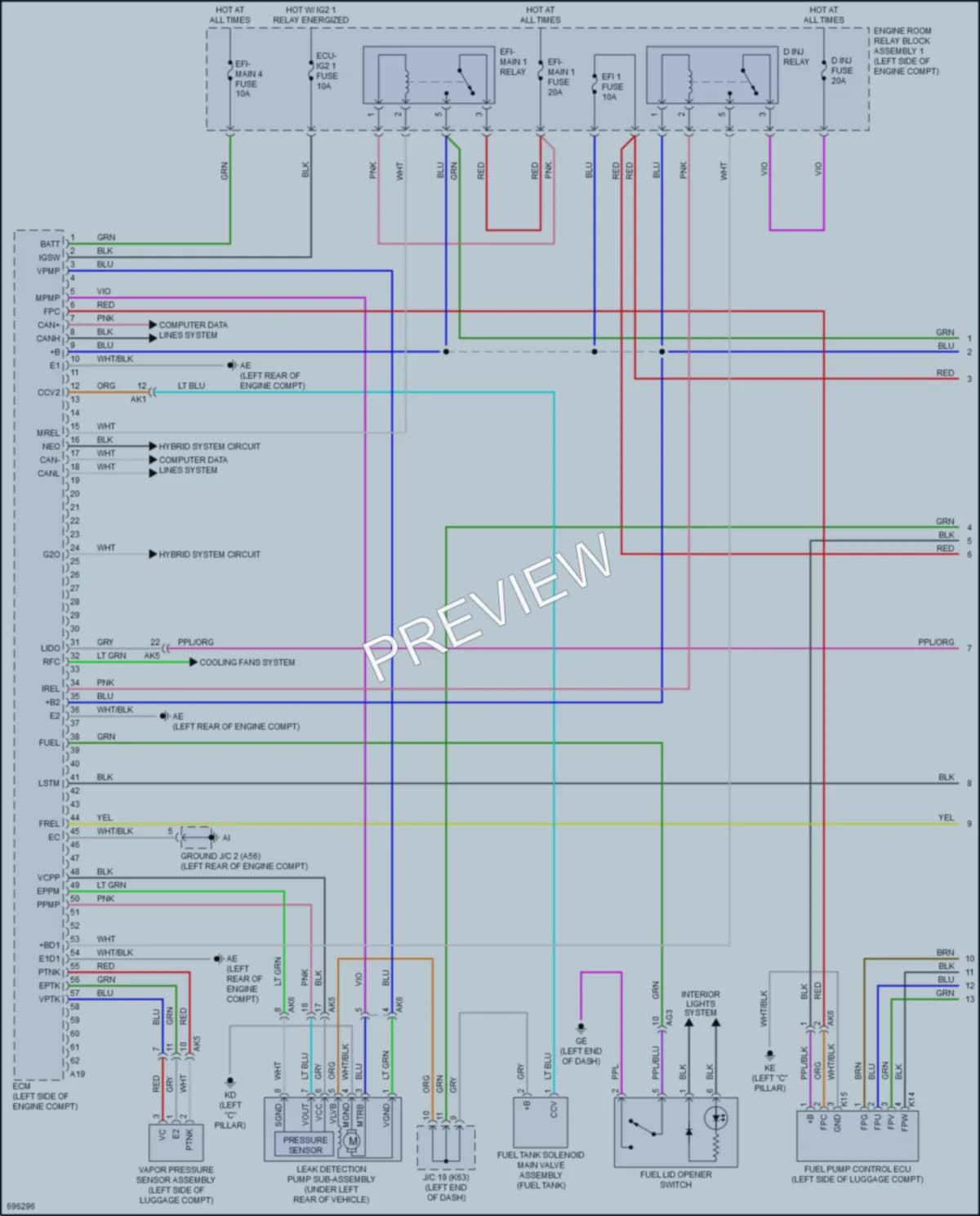 2020 Toyota Avalon Engine Performance wiring diagram preview