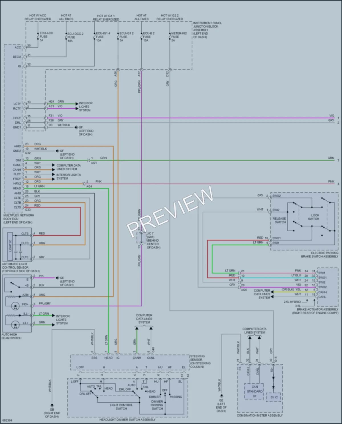 2020 Toyota Avalon Headlights wiring diagram preview