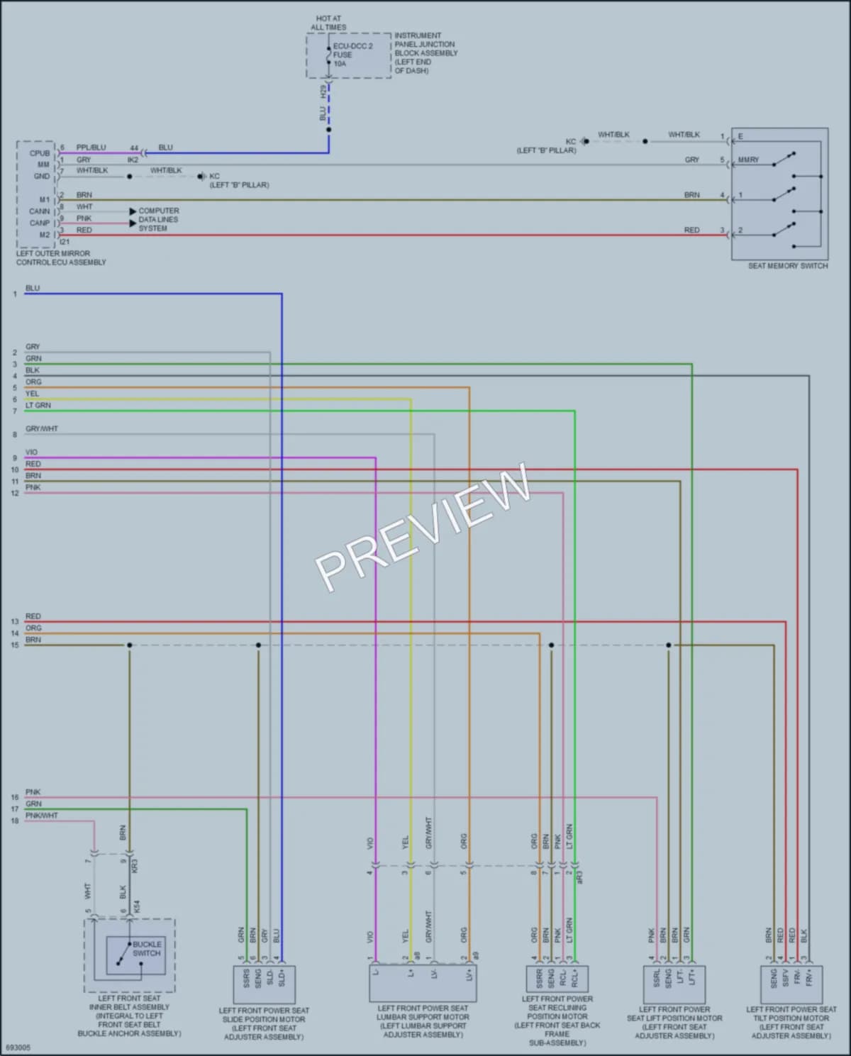 2020 Toyota Avalon Memory Systems wiring diagram preview