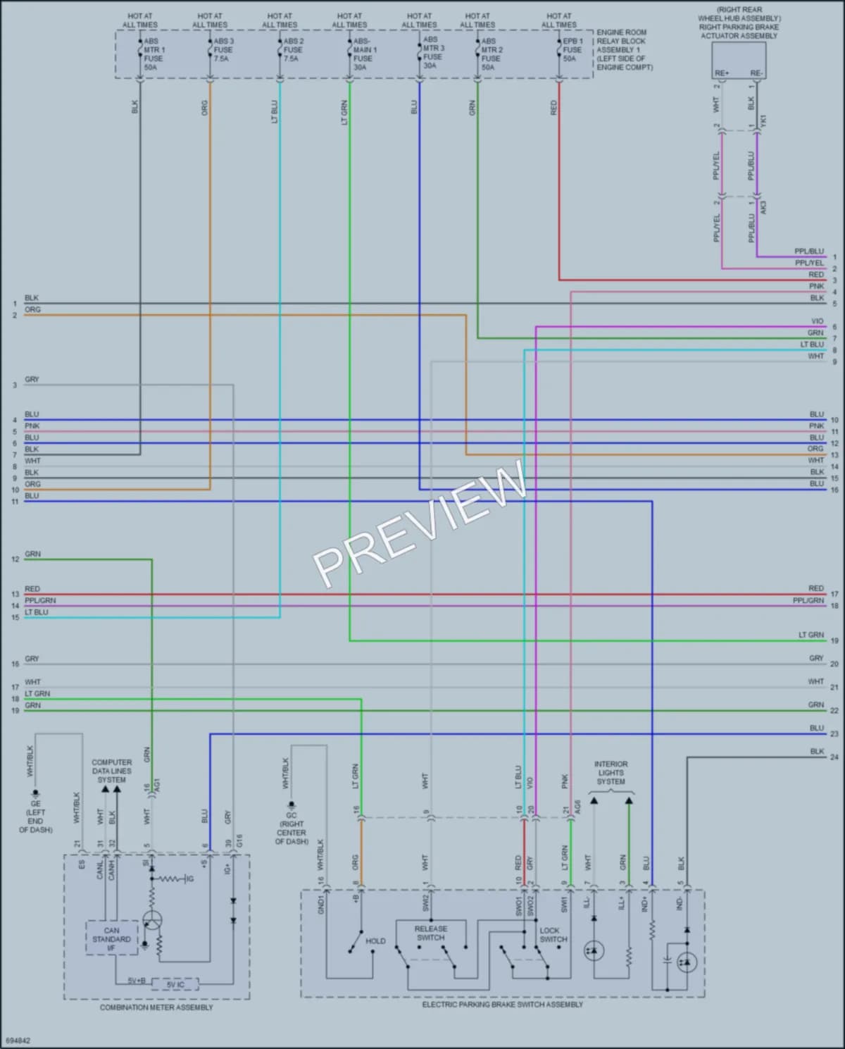2020 Toyota AvalonHybrid Anti Lock Brakes wiring diagram preview