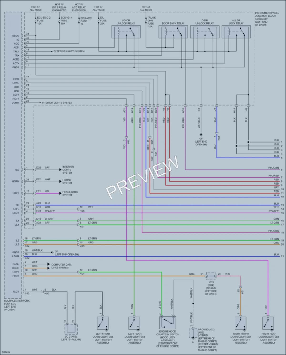 2020 Toyota AvalonHybrid Anti Theft wiring diagram preview