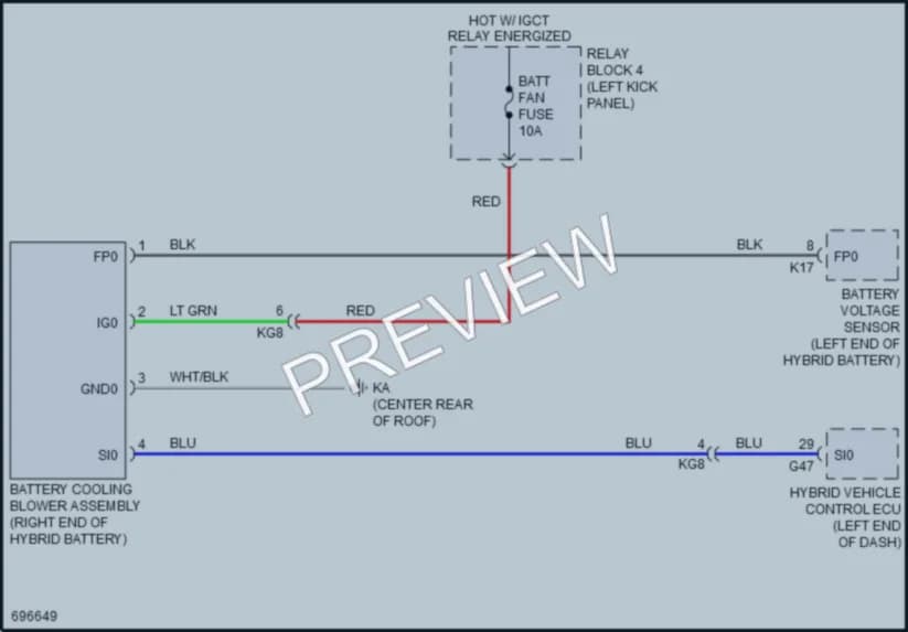 2020 Toyota AvalonHybrid Cooling Fan wiring diagram preview