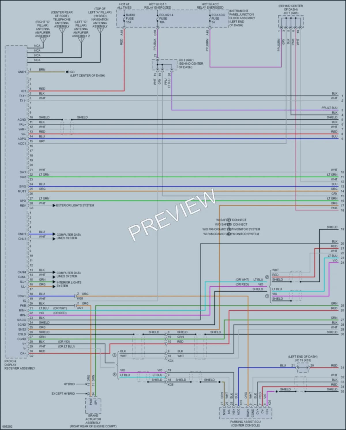 2020 Toyota AvalonHybrid Radio wiring diagram preview