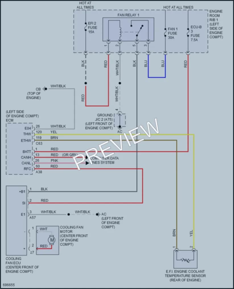 2020 Toyota CHR Cooling Fan wiring diagram preview