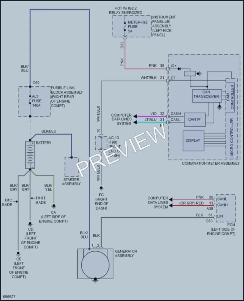 2020 Toyota CHR Starting Charging wiring diagram preview