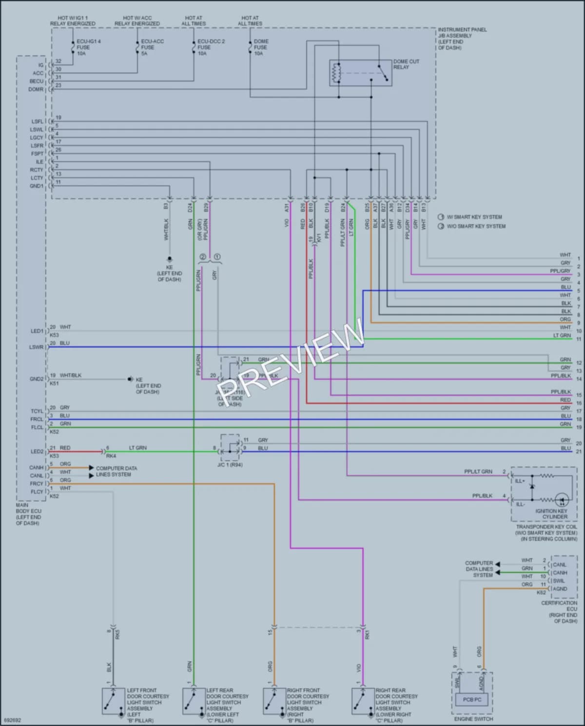 2020 Toyota Camry Interior Lights wiring diagram preview