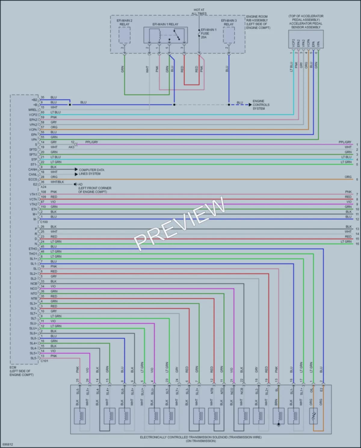 2020 Toyota Camry Transmission wiring diagram preview