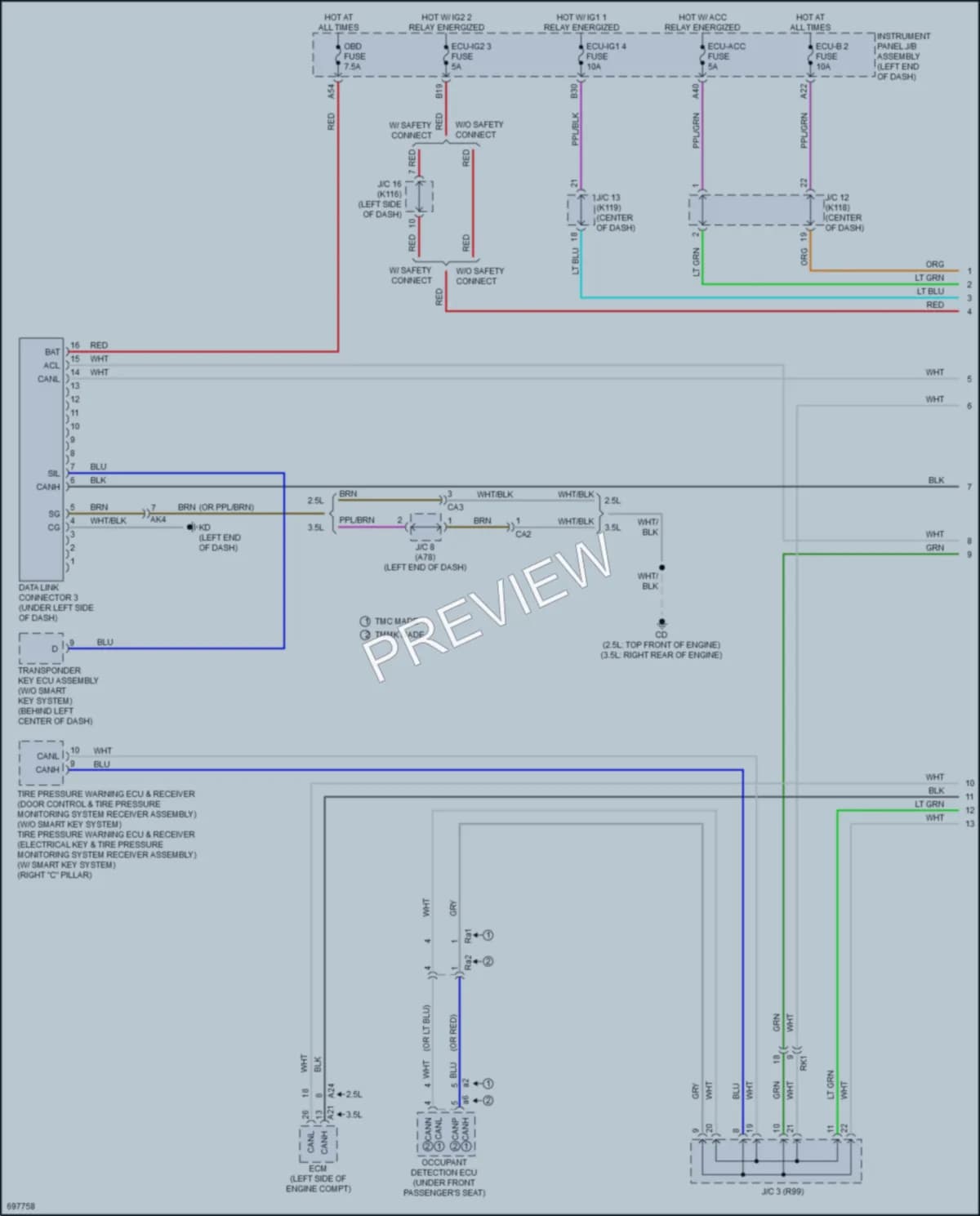 2020 Toyota CamryHybrid Computer Data Lines wiring diagram preview