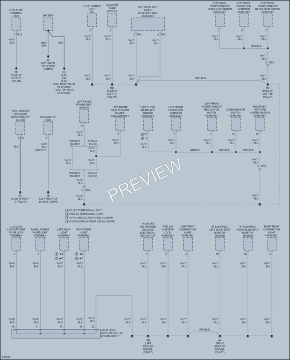 2020 Toyota CamryHybrid Ground Distribution wiring diagram preview