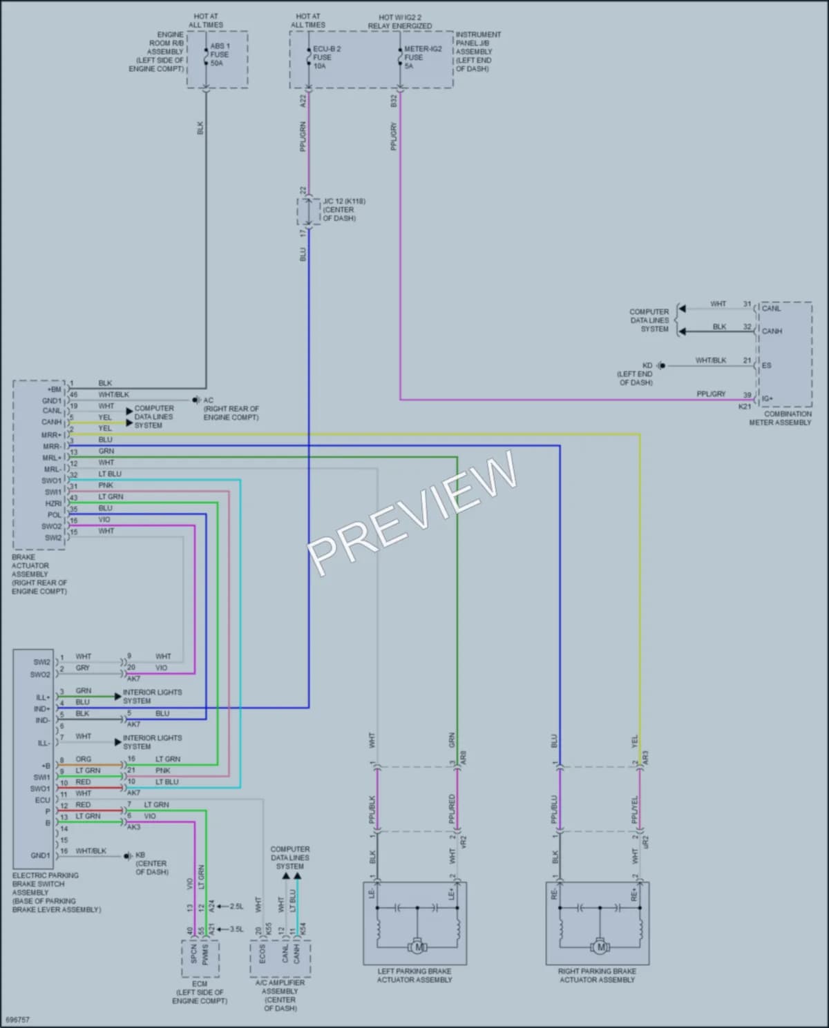 2020 Toyota CamryHybrid Shift Interlock wiring diagram preview