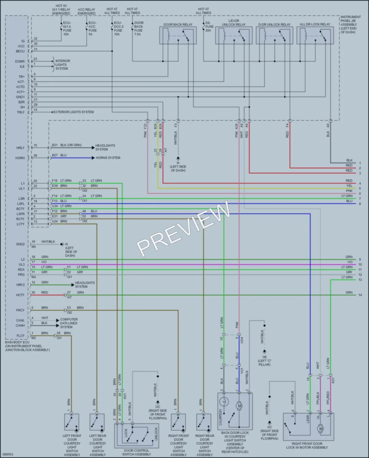 2020 Toyota Corolla Anti Theft wiring diagram preview