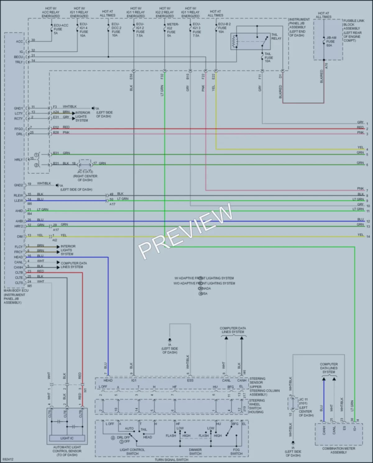 2020 Toyota Corolla Headlights wiring diagram preview