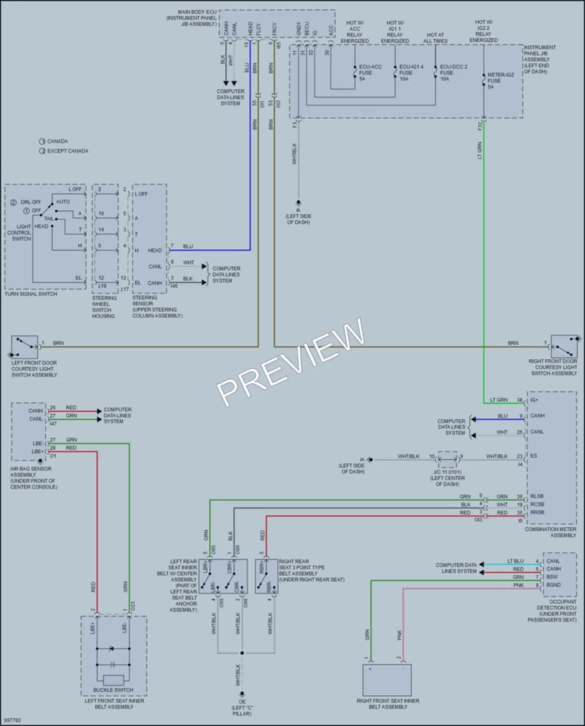 2020 Toyota Corolla Warning Systems wiring diagram preview