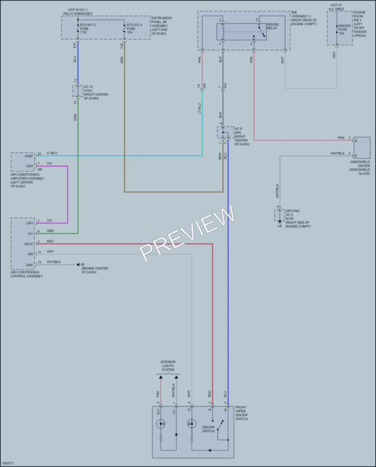 2020 Toyota CorollaHybrid Defoggers wiring diagram preview