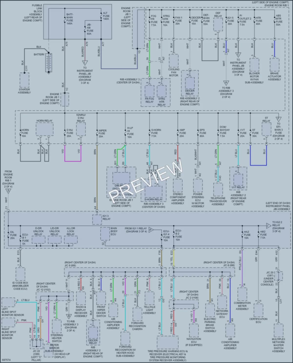 2020 Toyota CorollaHybrid Power Distribution wiring diagram preview
