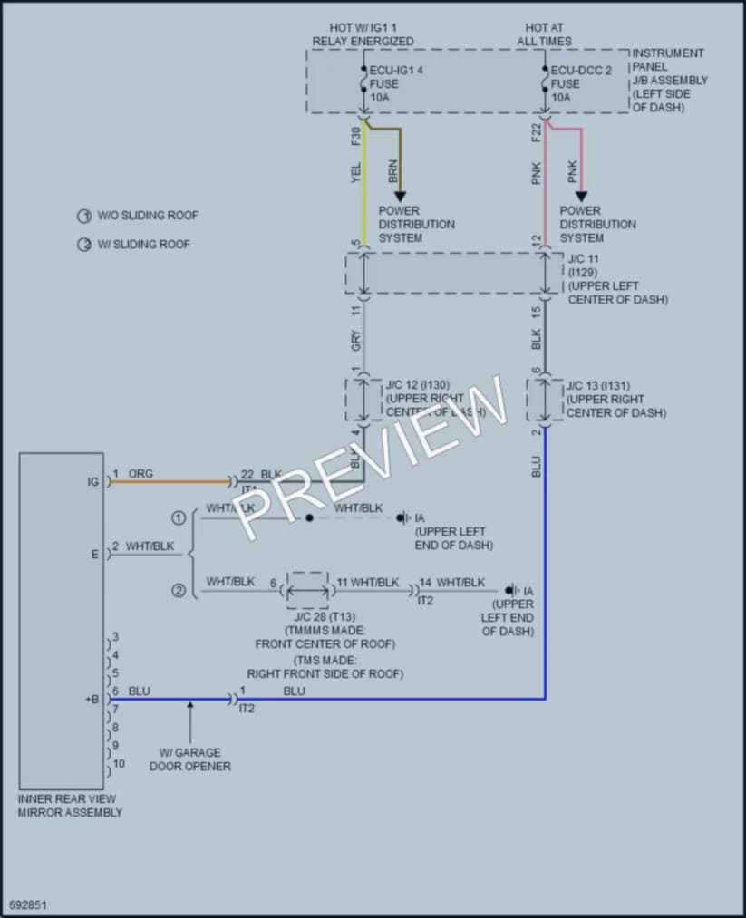 2020 Toyota CorollaHybrid Power Mirrors wiring diagram preview
