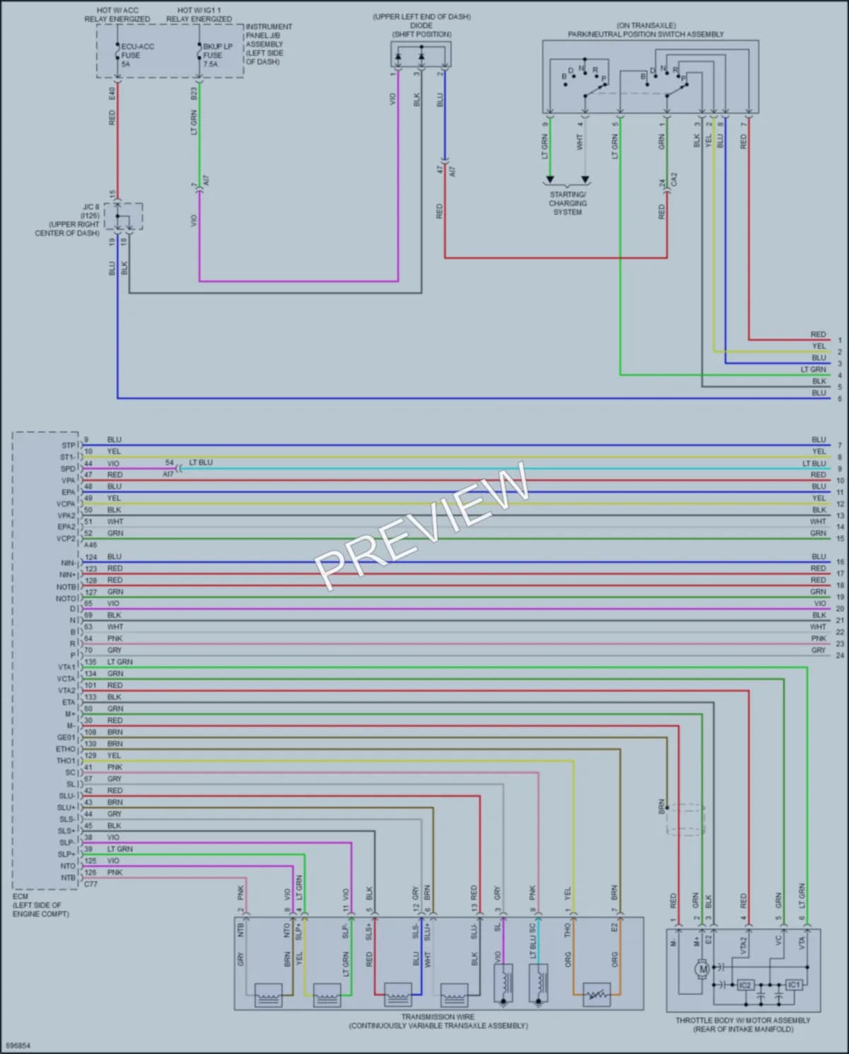 2020 Toyota CorollaHybrid Transmission wiring diagram preview