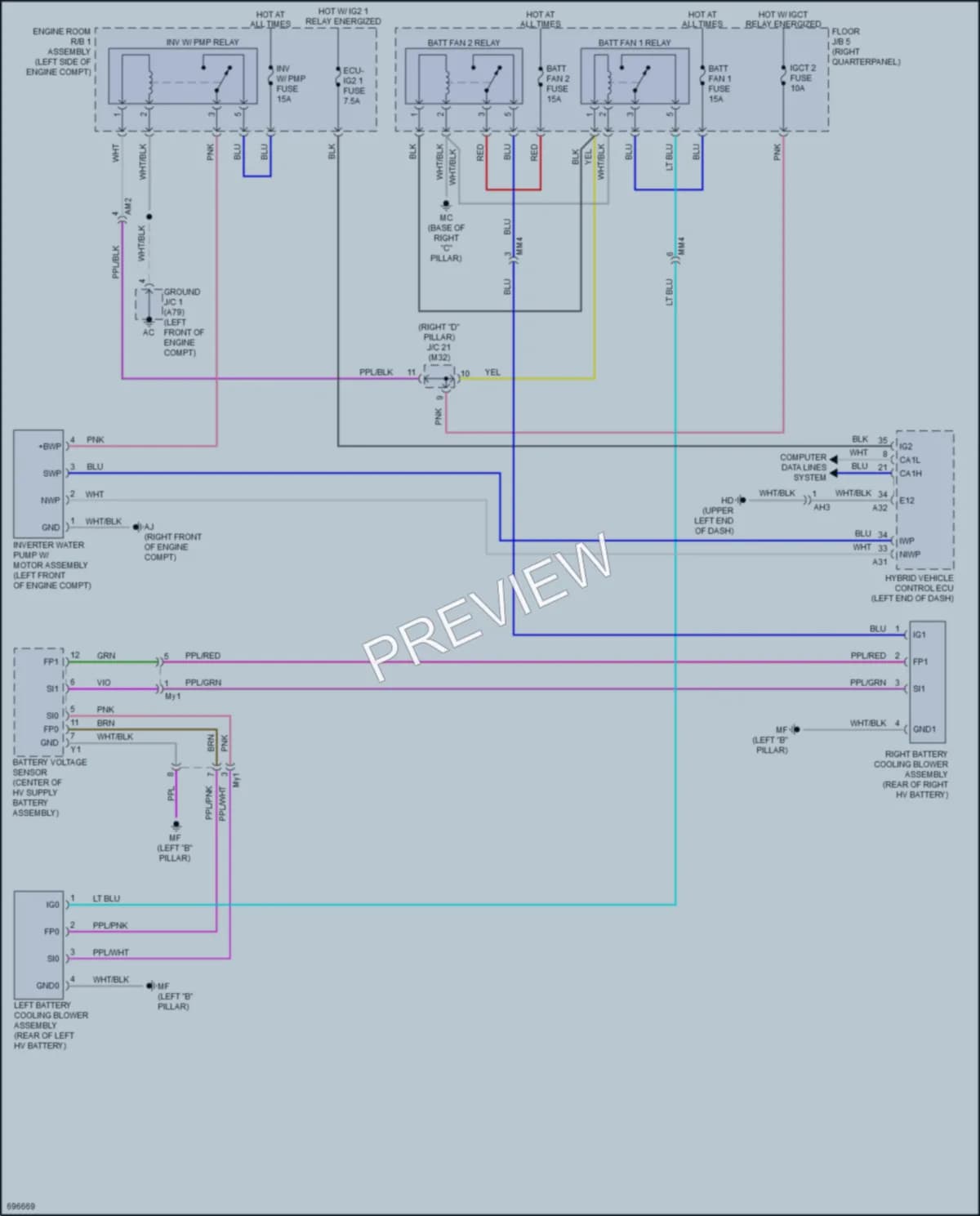 2020 Toyota Highlander Cooling Fan wiring diagram preview