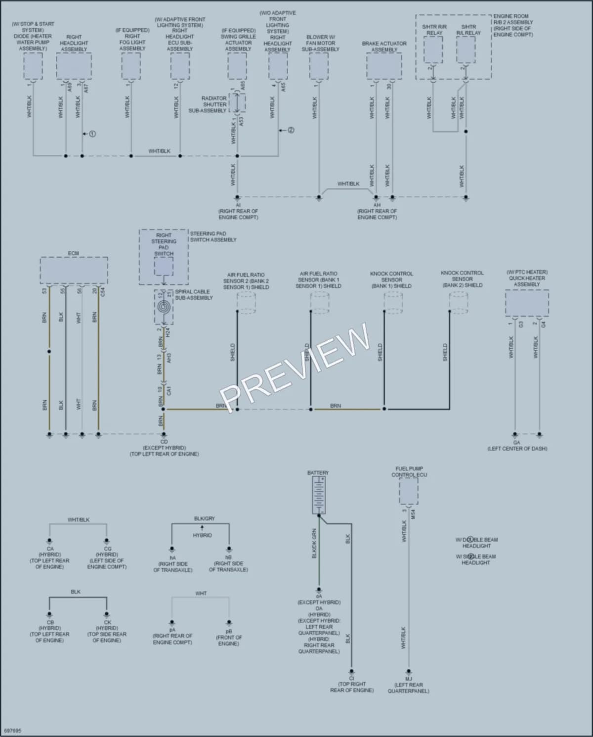 2020 Toyota HighlanderHybrid Ground Distribution wiring diagram preview