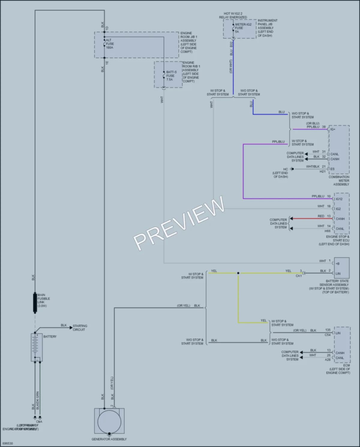 2020 Toyota HighlanderHybrid Starting Charging wiring diagram preview