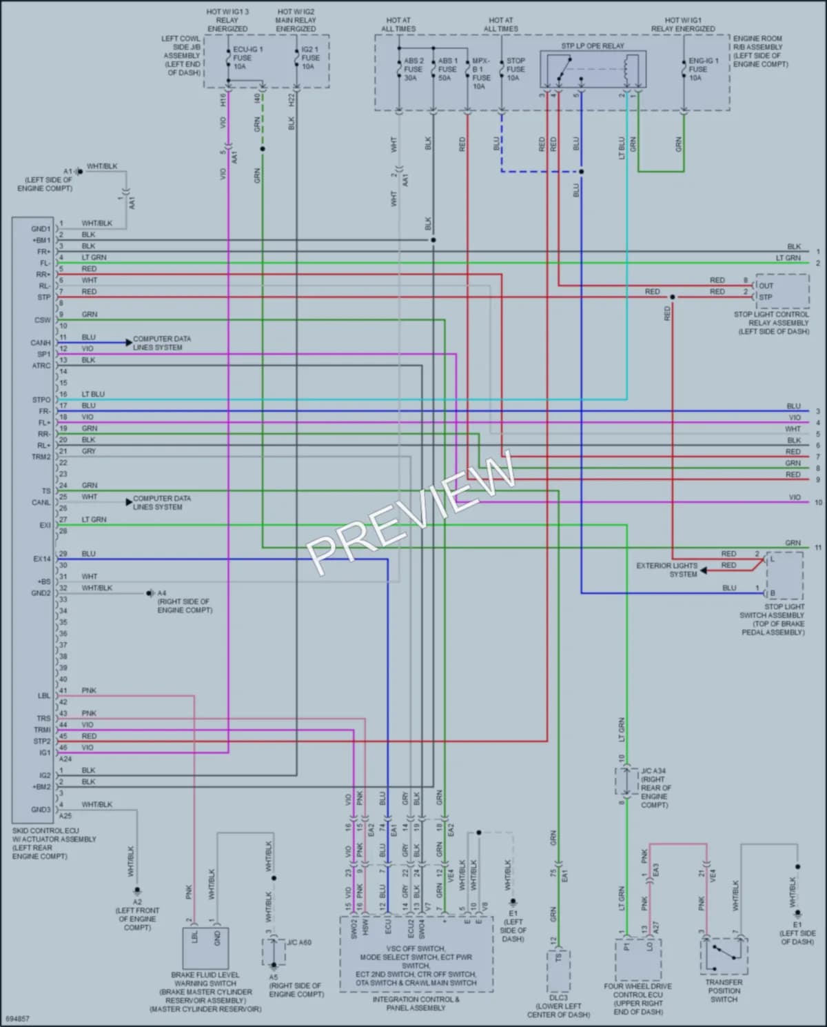 2020 Toyota LandCruiser Anti Lock Brakes wiring diagram preview