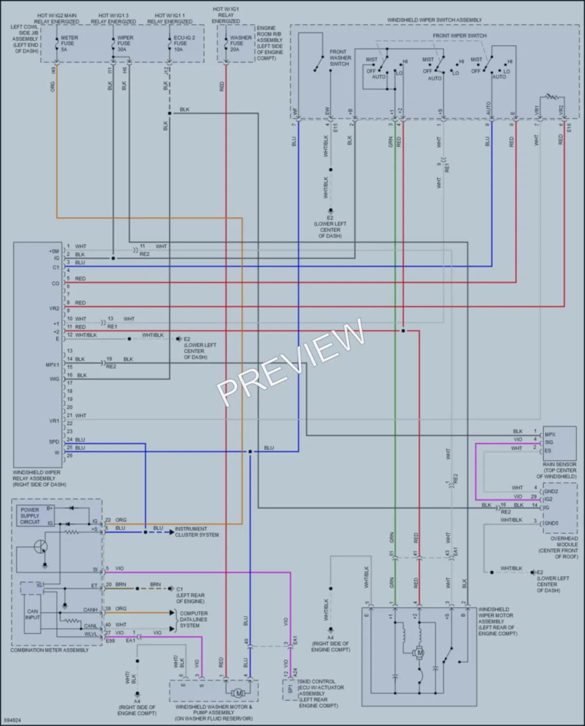 2020 Toyota LandCruiser Wiper Washer wiring diagram preview