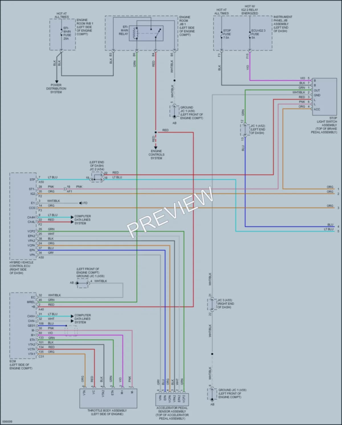 2020 Toyota 4Wd Cruise Control wiring diagram preview with protected circuit layout