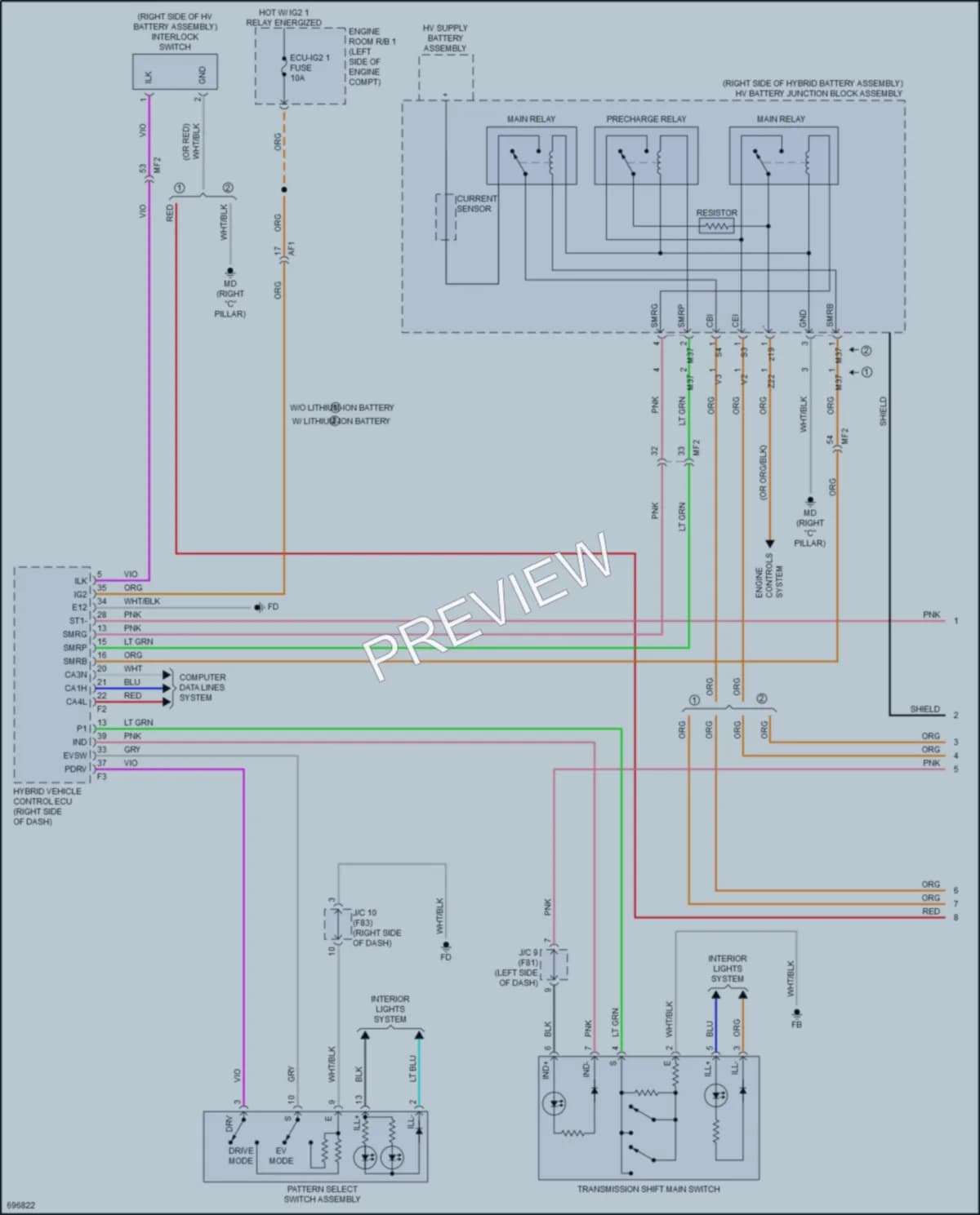 2020 Toyota 4Wd Transmission wiring diagram preview with protected circuit layout