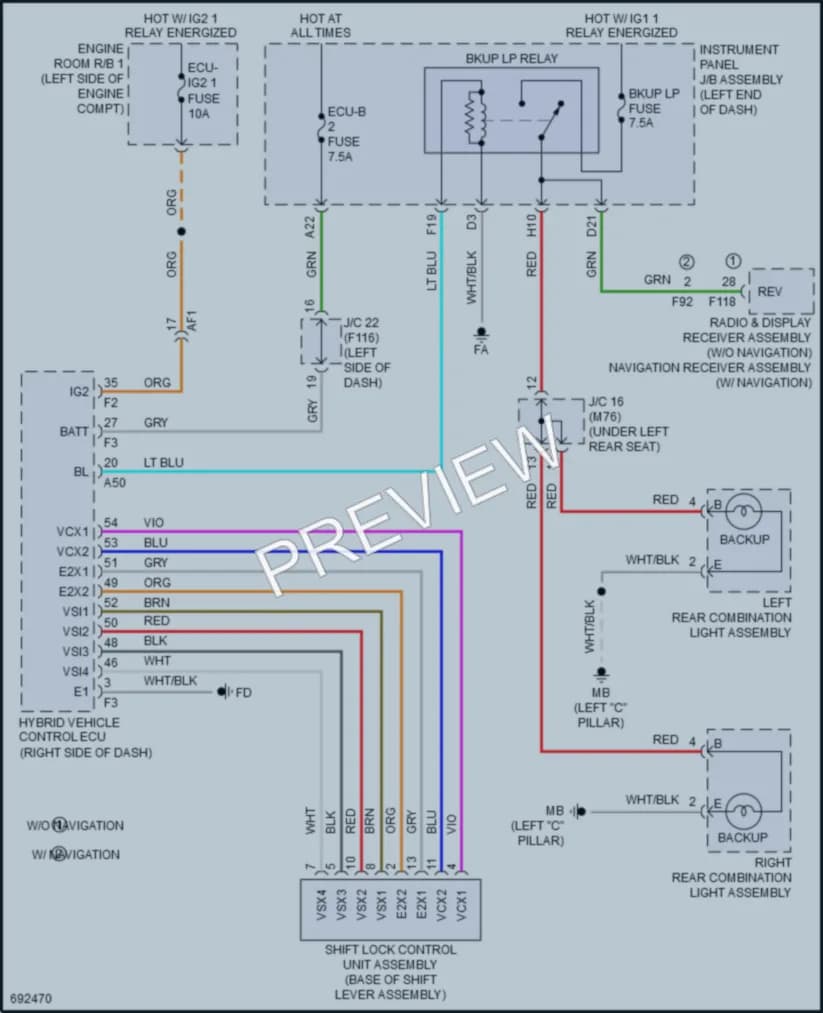 2020 Toyota Fwd Exterior Lights wiring diagram preview with protected circuit layout