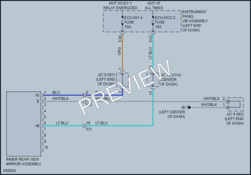 2020 Toyota PriusPrime Power Mirrors wiring diagram preview