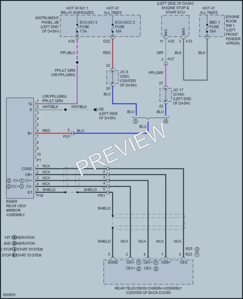 2020 Toyota RAV4 Power Mirrors wiring diagram preview