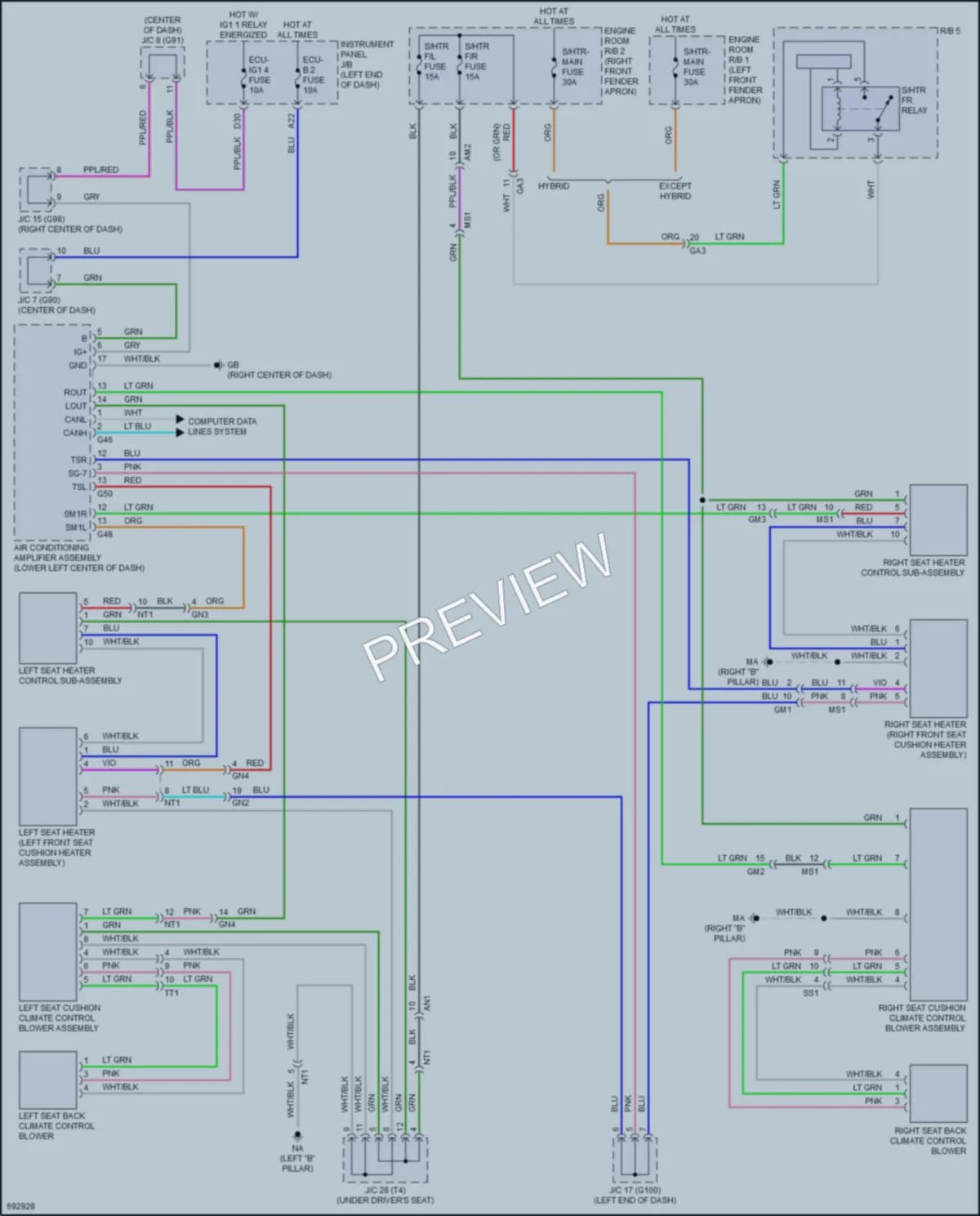 2020 Toyota RAV4 Power Seats wiring diagram preview