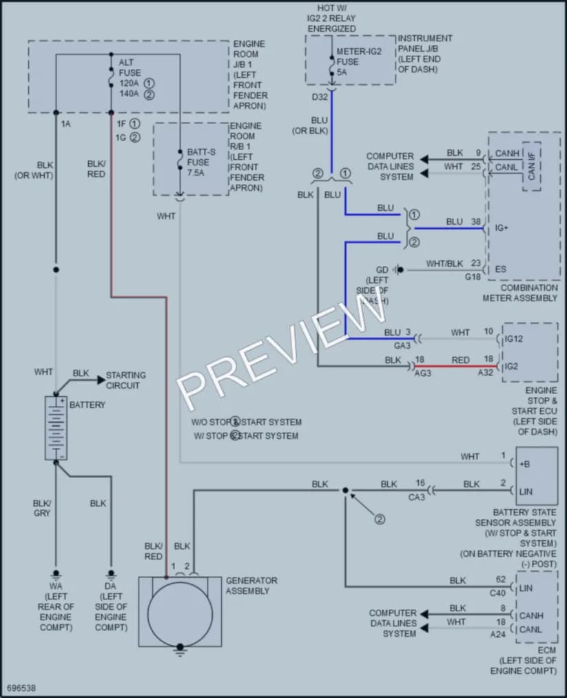2020 Toyota RAV4 Starting Charging wiring diagram preview