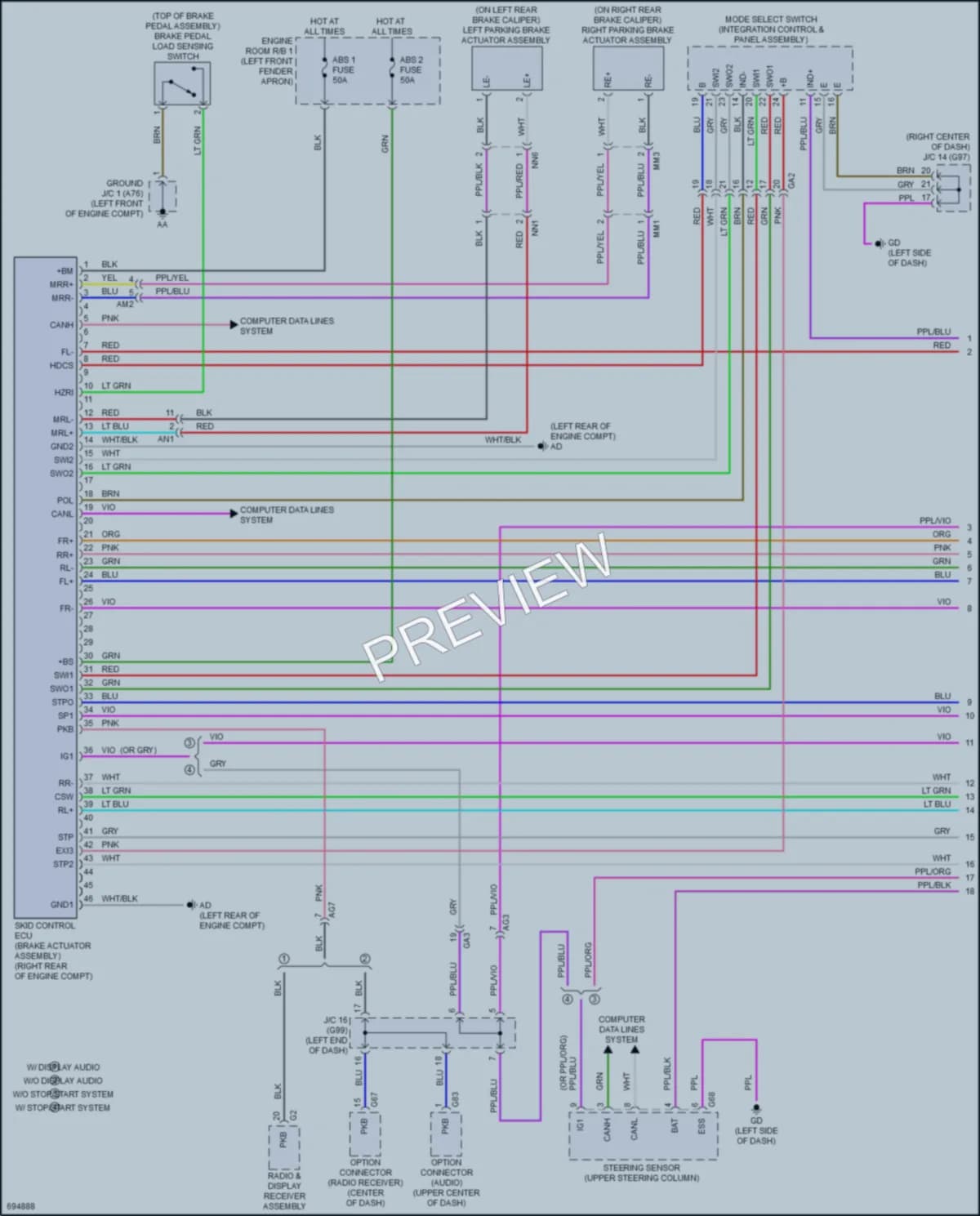 2020 Toyota RAV4Hybrid Anti Lock Brakes wiring diagram preview