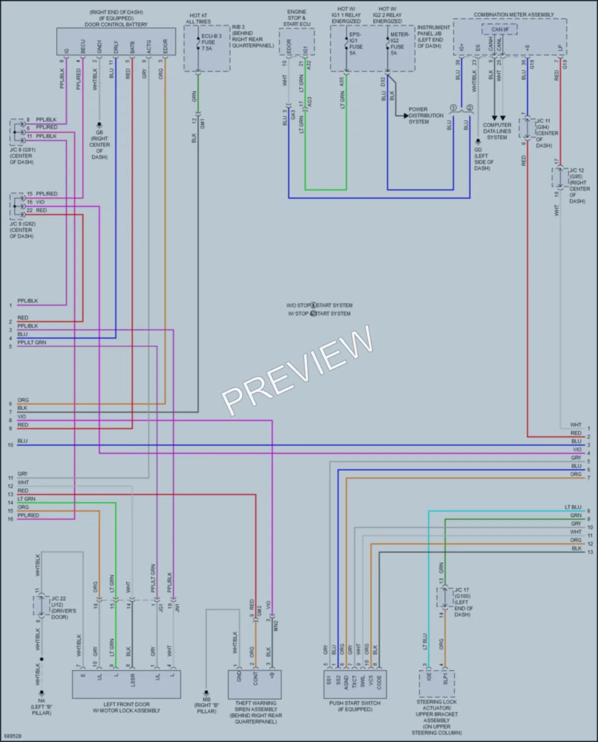 2020 Toyota RAV4Hybrid Anti Theft wiring diagram preview