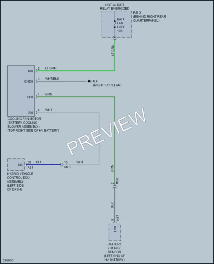 2020 Toyota RAV4Hybrid Cooling Fan wiring diagram preview