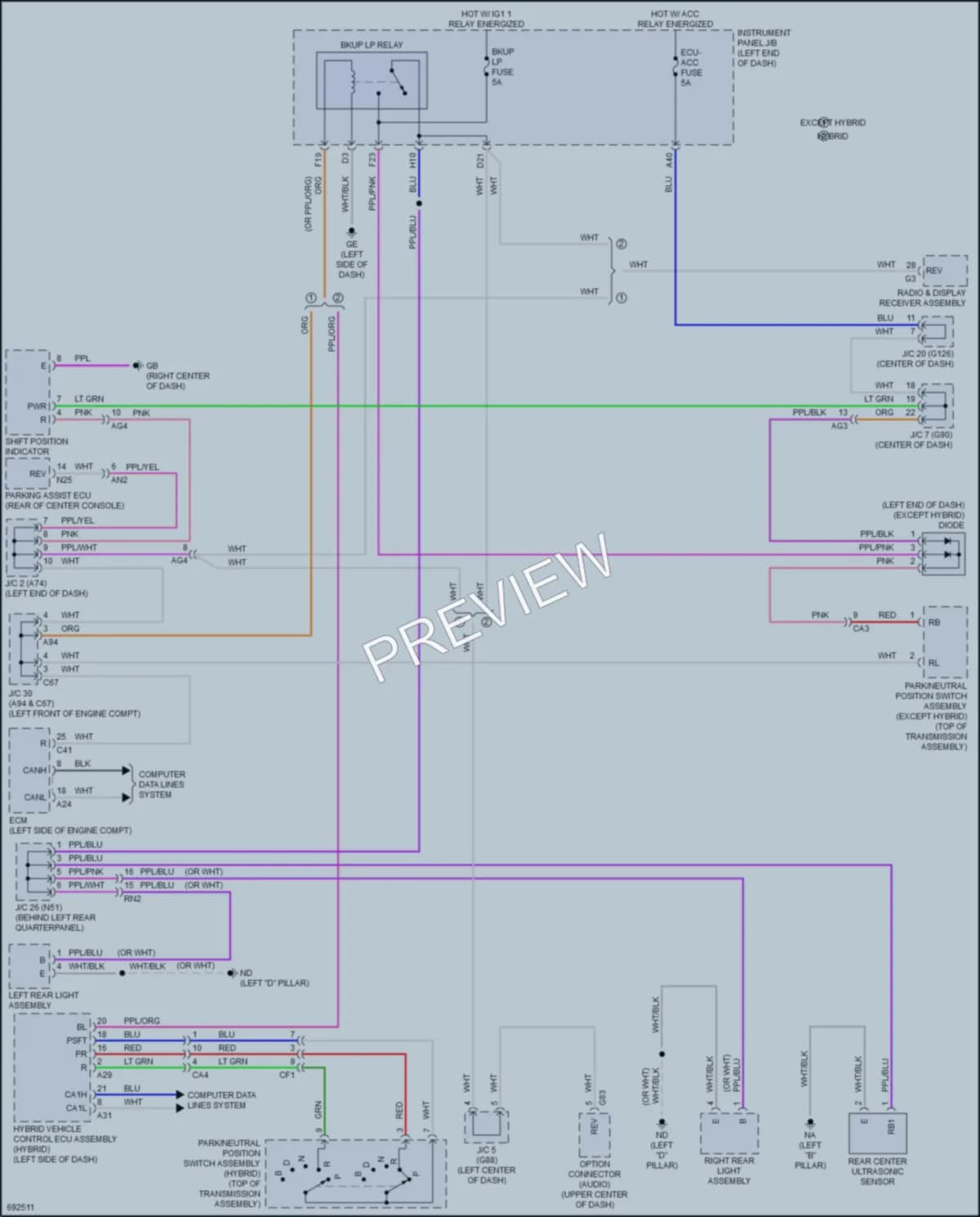 2020 Toyota RAV4Hybrid Exterior Lights wiring diagram preview