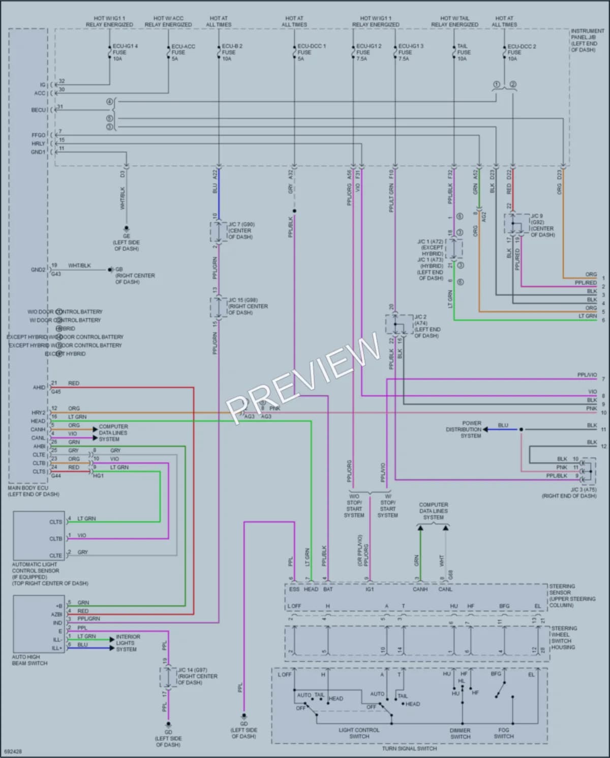 2020 Toyota RAV4Hybrid Headlights wiring diagram preview