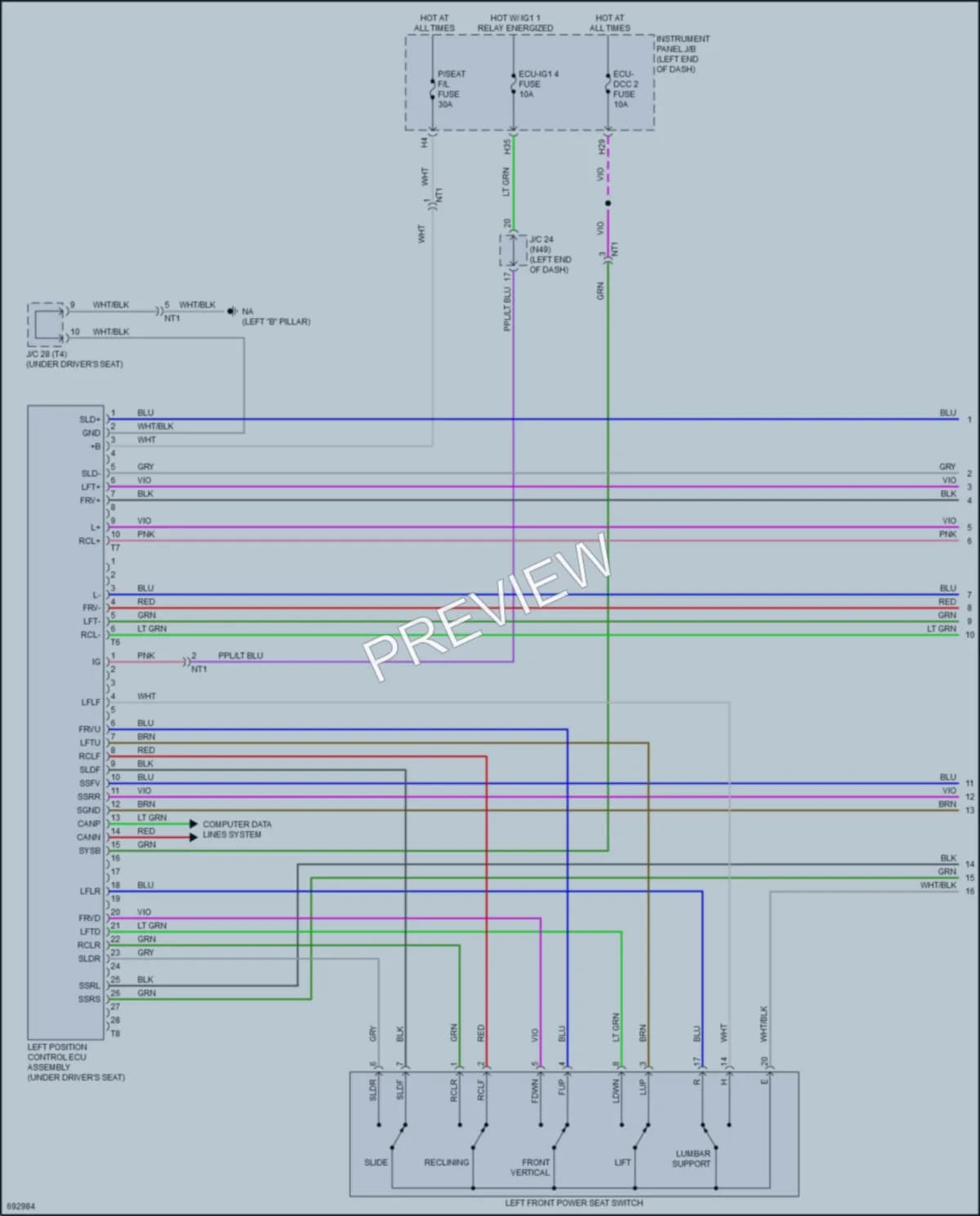 2020 Toyota RAV4Hybrid Memory Systems wiring diagram preview