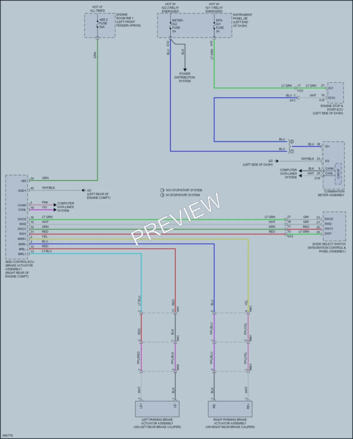 2020 Toyota RAV4Hybrid Shift Interlock wiring diagram preview
