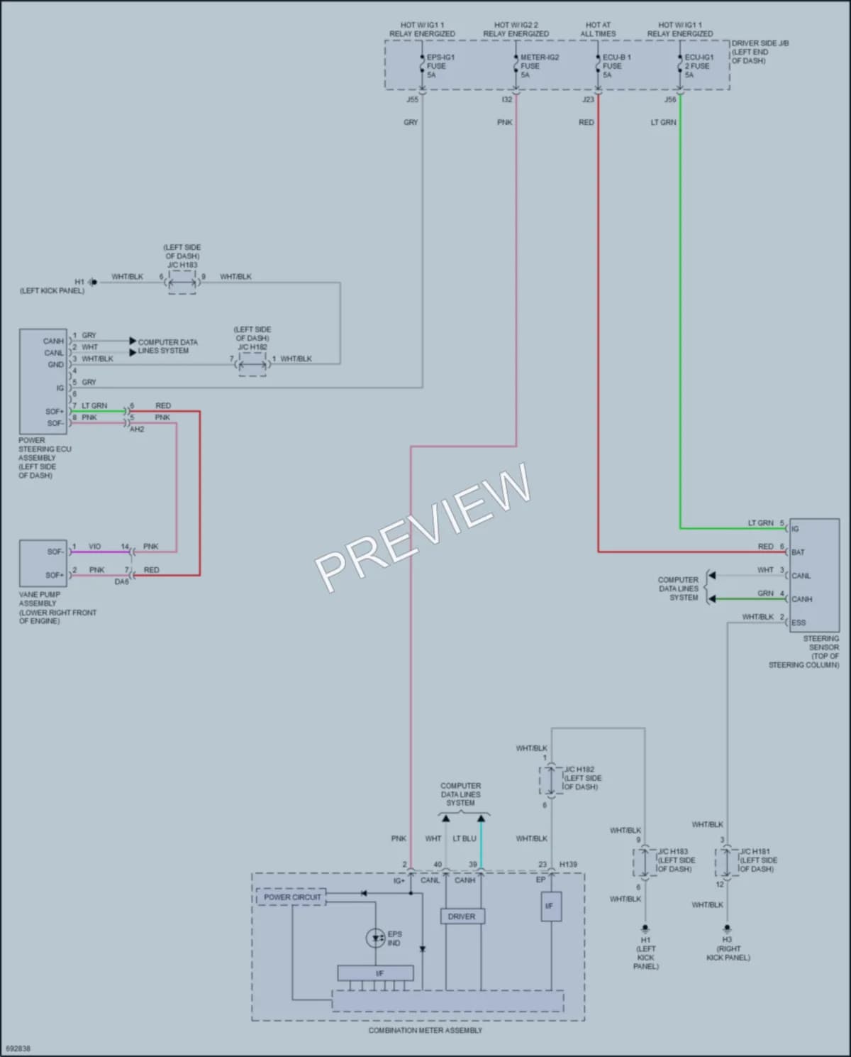 2020 Toyota Sequoia Electronic Power Steering wiring diagram preview