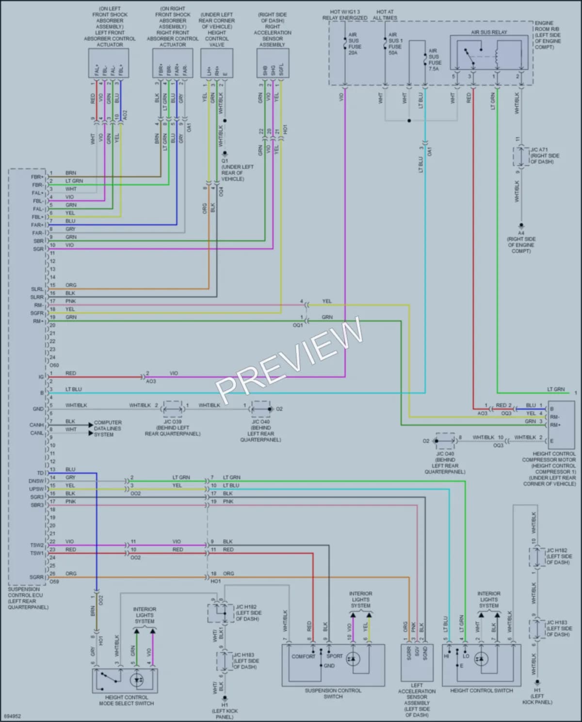 2020 Toyota Sequoia Electronic Suspension wiring diagram preview