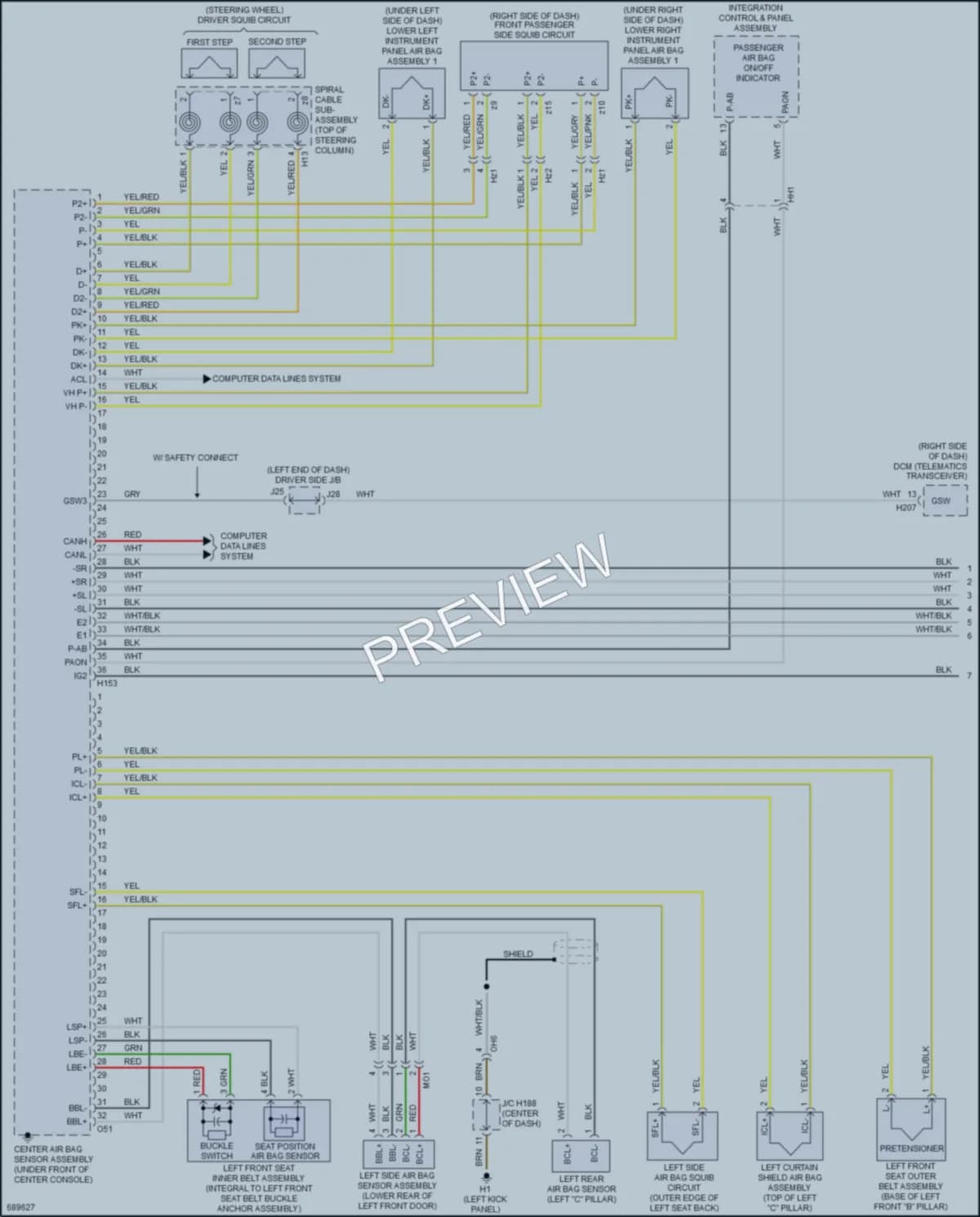 2020 Toyota Sequoia Supplemental Restraints wiring diagram preview