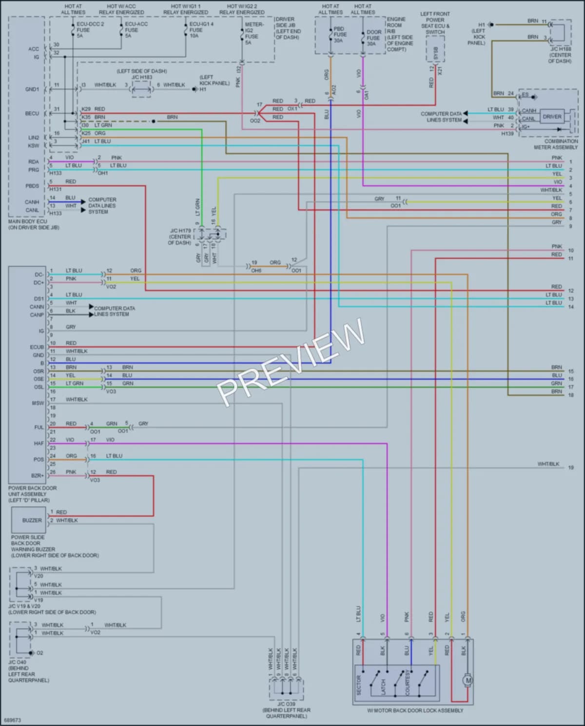 2020 Toyota Sequoia Trunk Tailgate Fuel Door wiring diagram preview