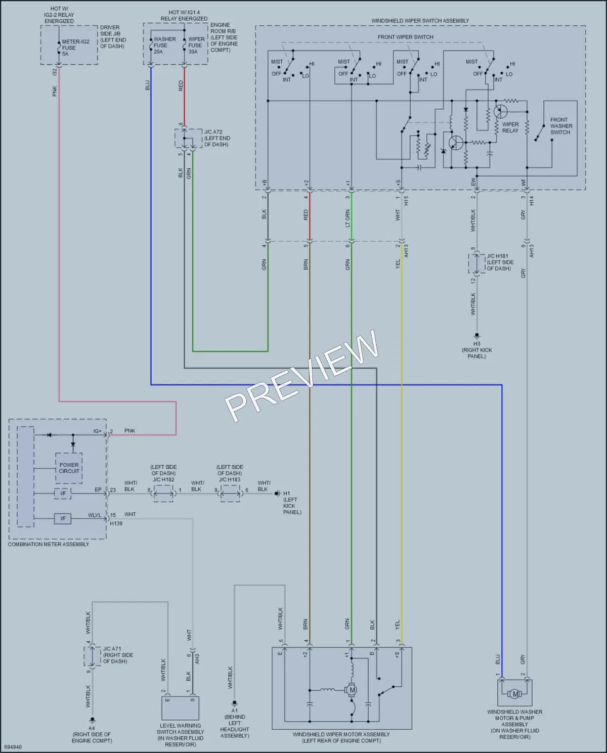 2020 Toyota Sequoia Wiper Washer wiring diagram preview