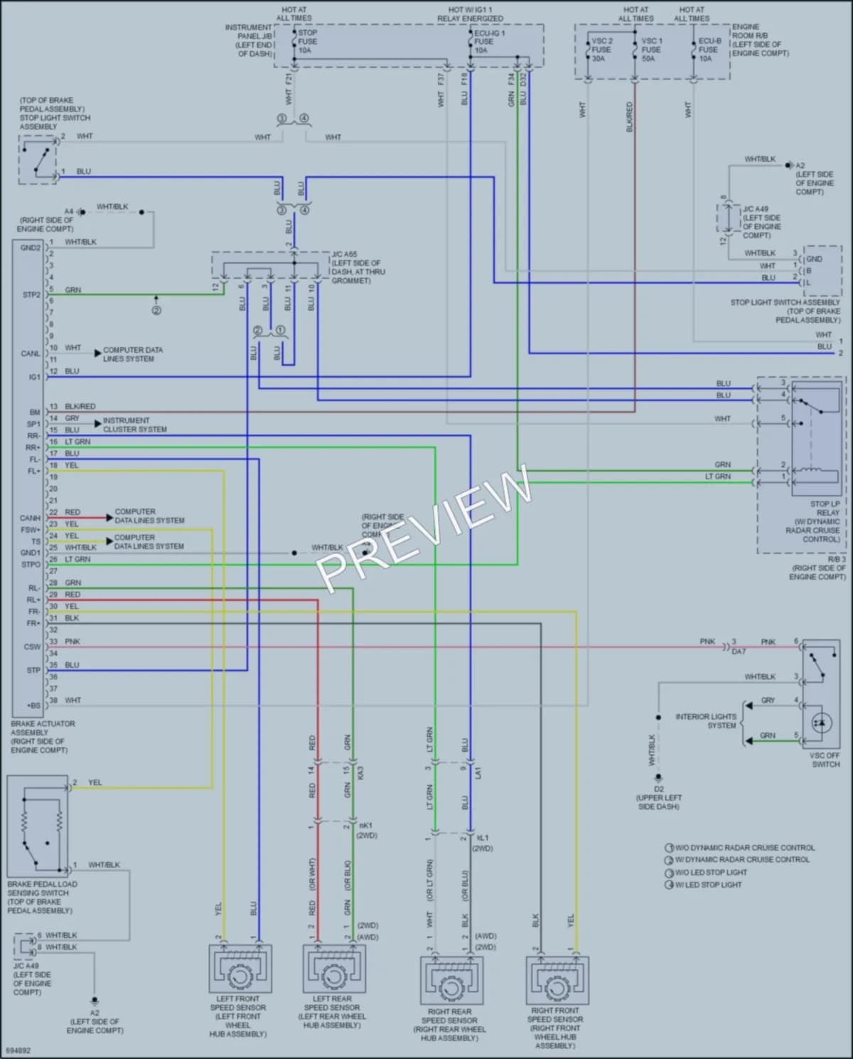 2020 Toyota Sienna Anti Lock Brakes wiring diagram preview