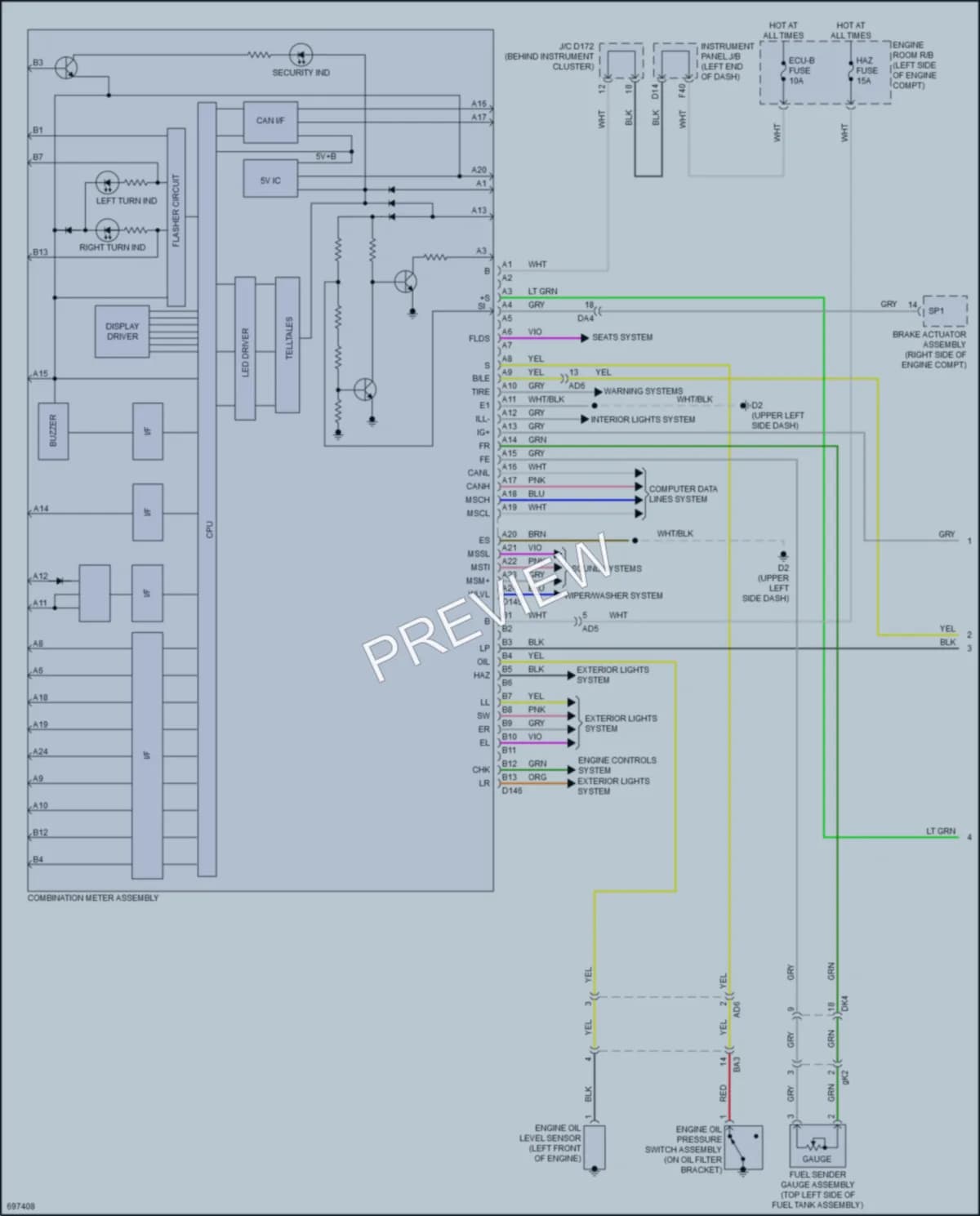 2020 Toyota Sienna Instrument Cluster wiring diagram preview